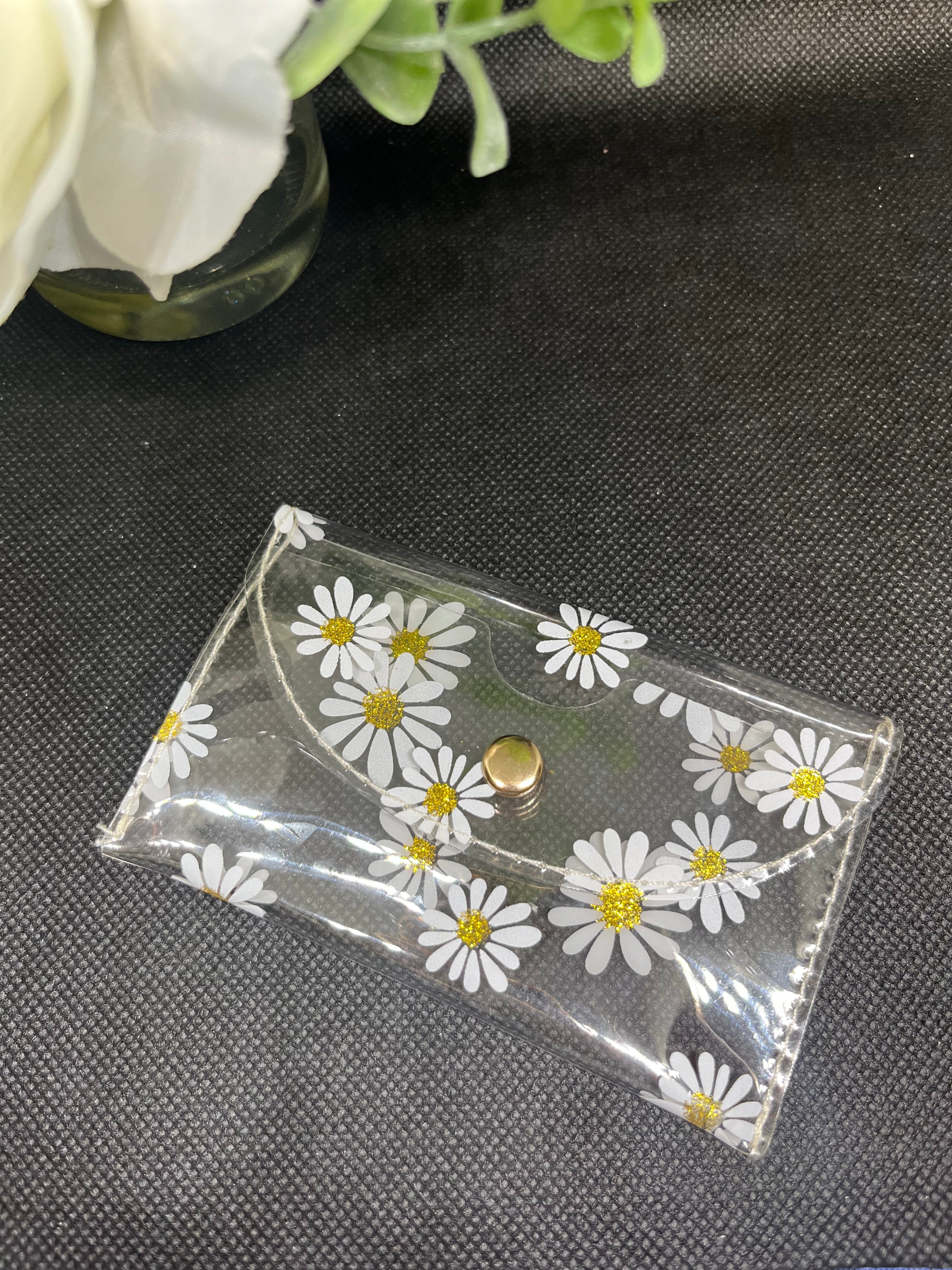CLEAR DAISY PRINT MINI WALLET